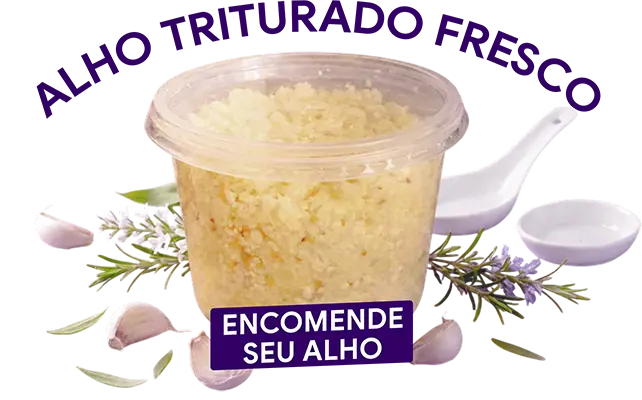 alho triturado em pote de 1kg